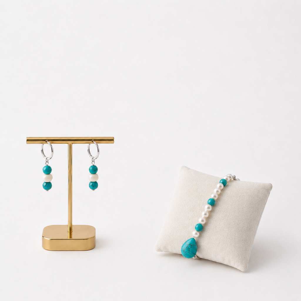 Turquoise Bracelet and Earring Set Ostella Shells