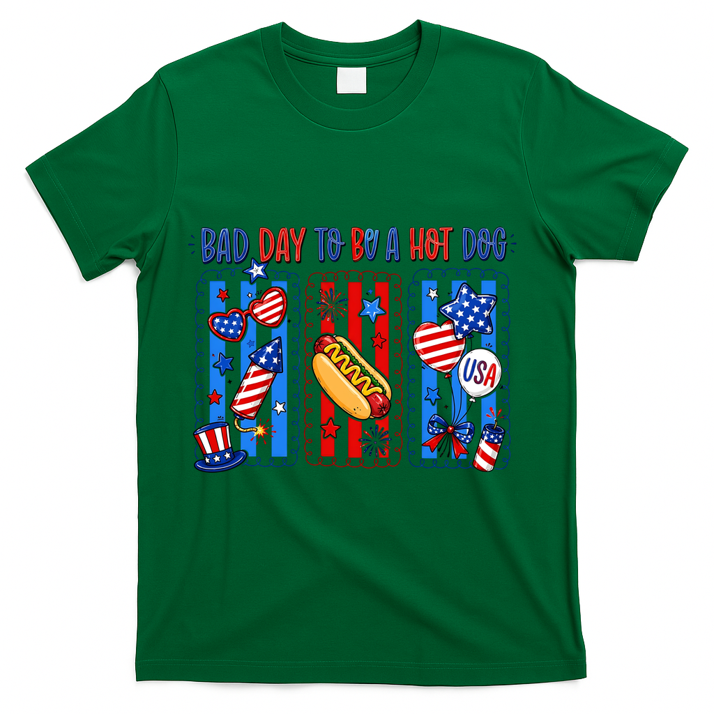 Bad Day To Be A Hot Dog July 4th Funny T-Shirt Mood Vibes Tees - Express Your Mood, Wear Your Style