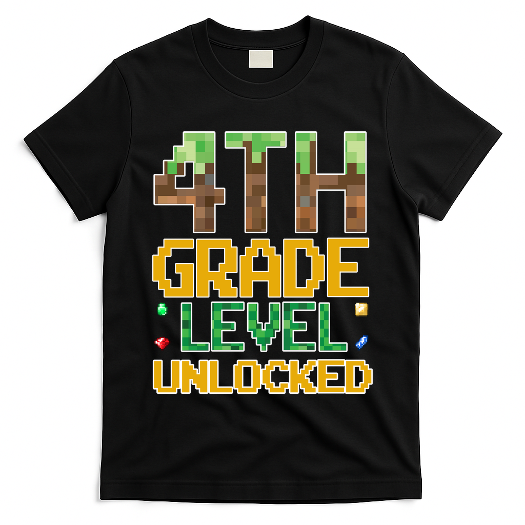 Back To School 4th Grade Gamer T-Shirt Mood Vibes Tees - Express Your Mood, Wear Your Style
