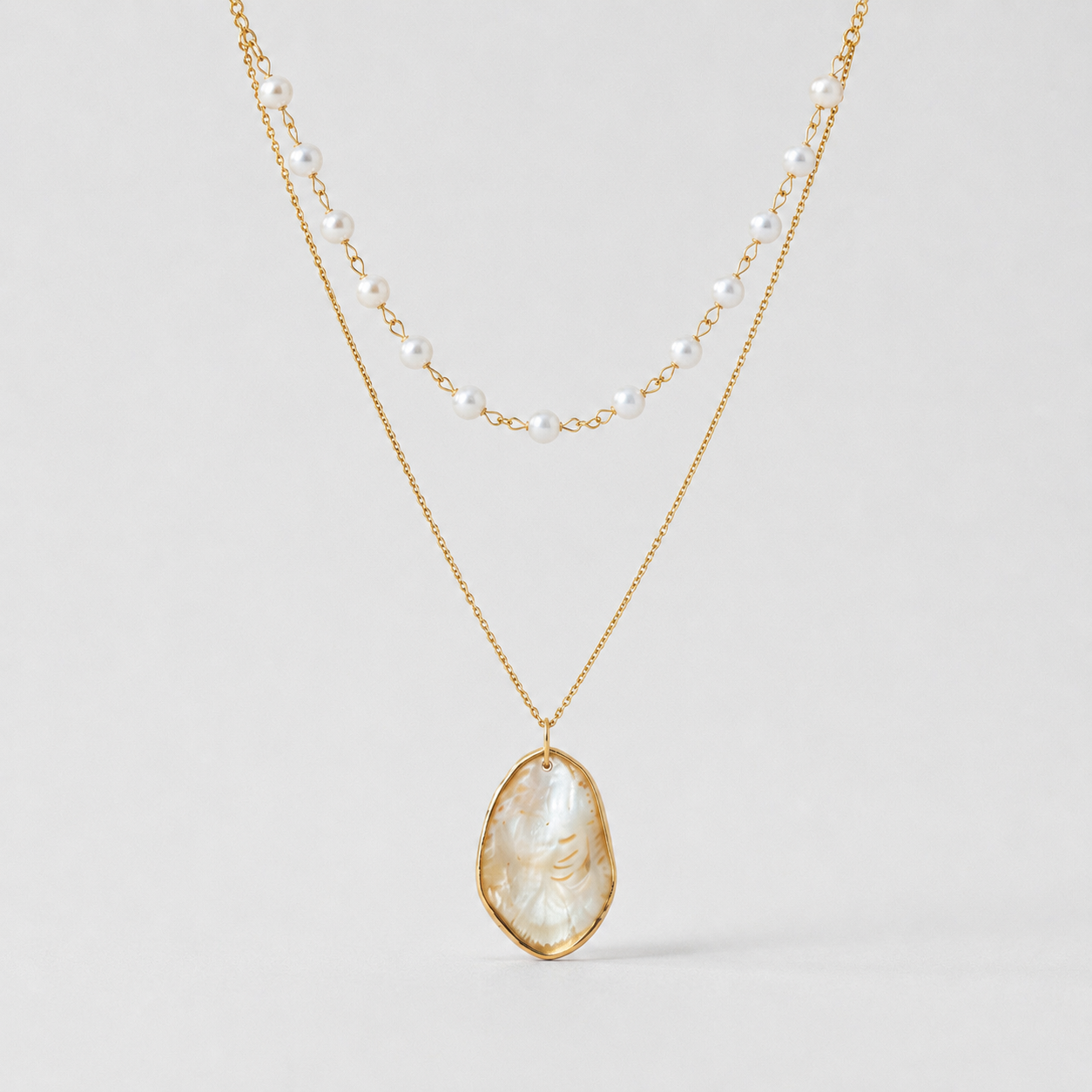Tulum Layered Necklace Ostella Shells