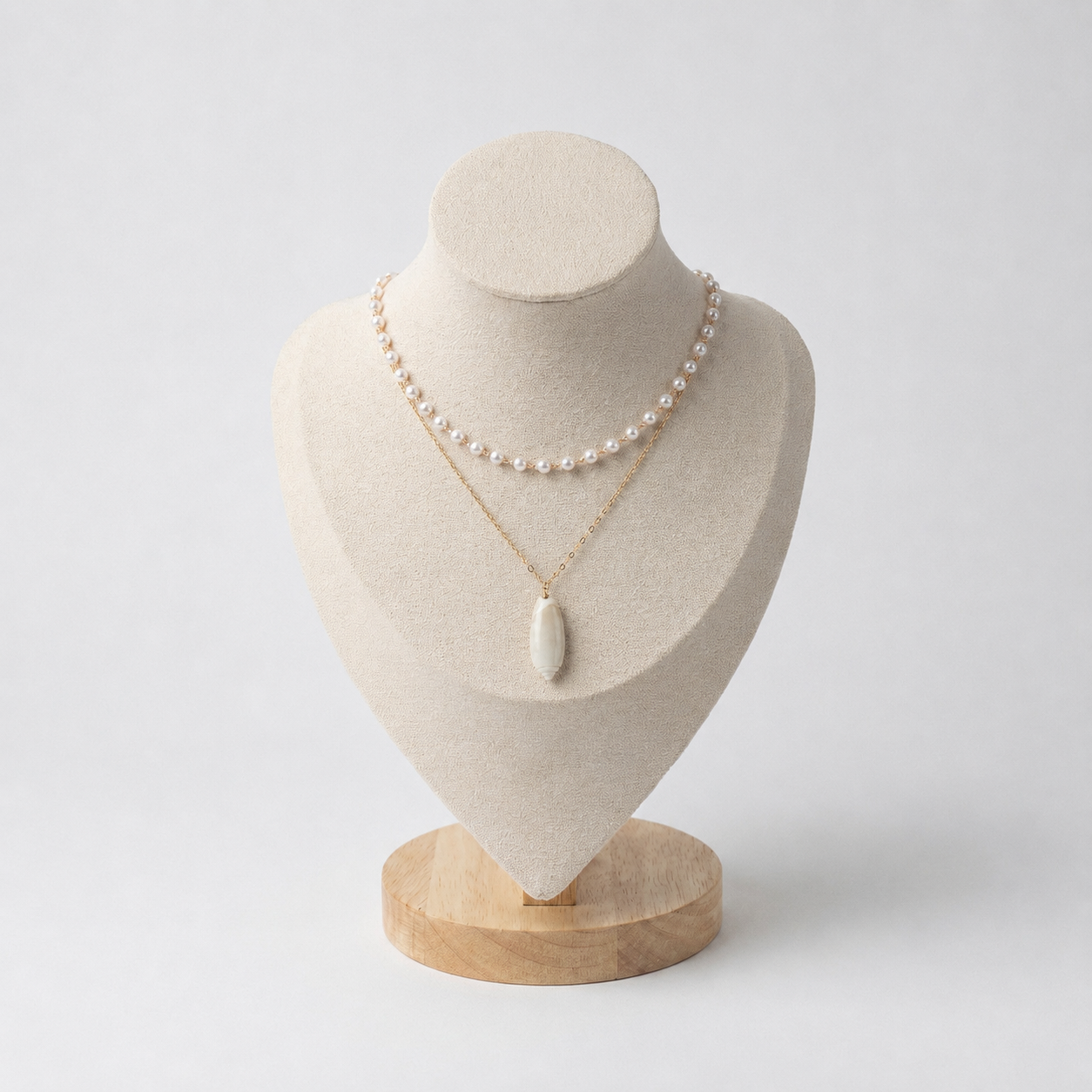 Swan Layered Necklace Ostella Shells