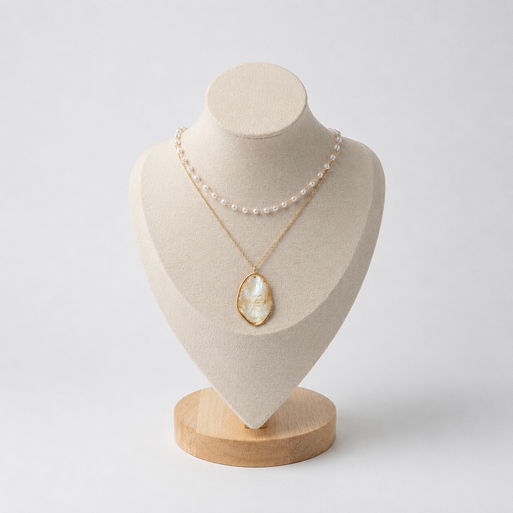 Tulum Layered Necklace Ostella Shells