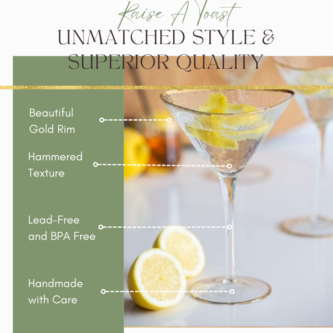 Clear Hammered Martini & Cocktail Glasses Sister.ly Drinkware