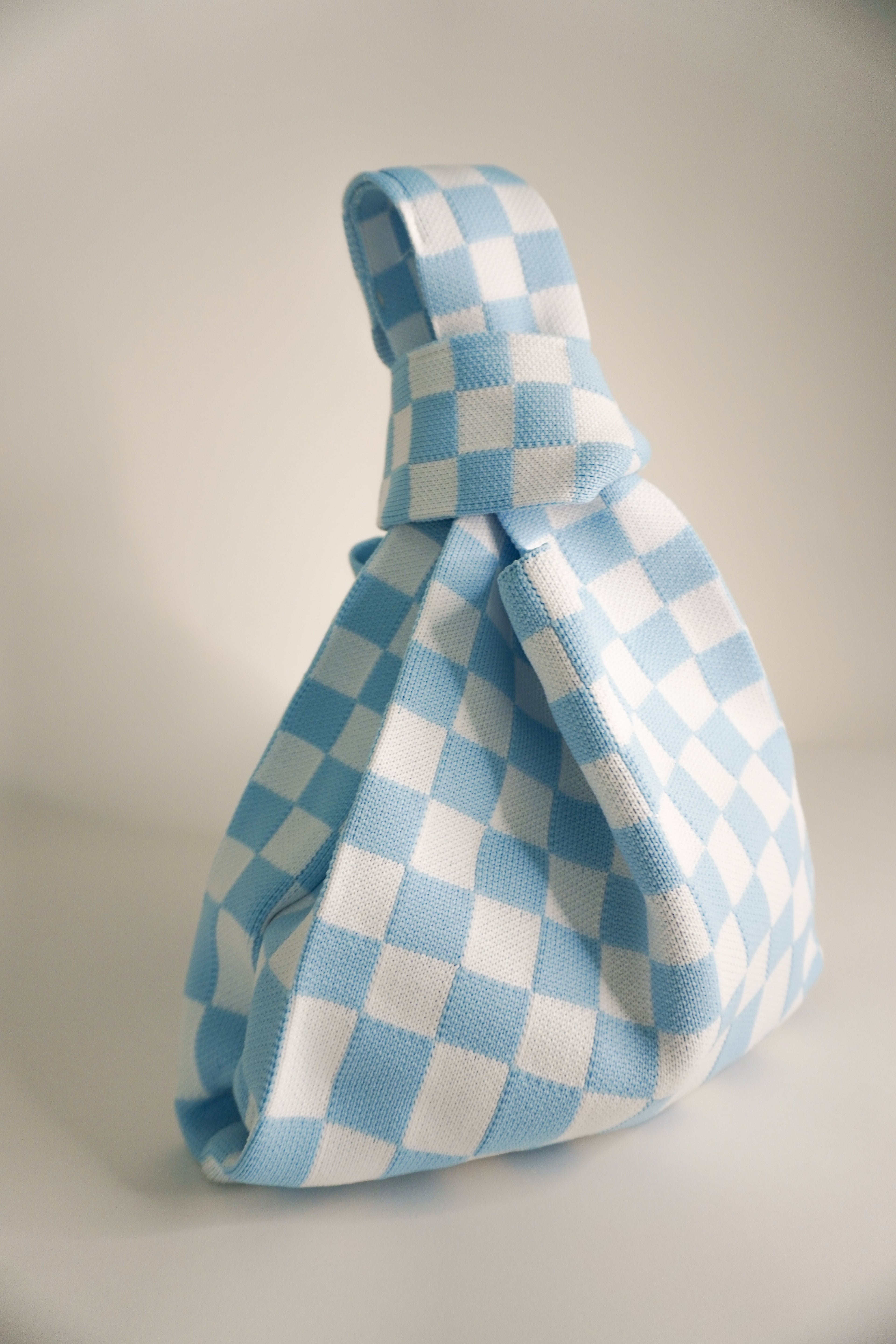 Classic Checkered Blue Handbag A Bag Concept