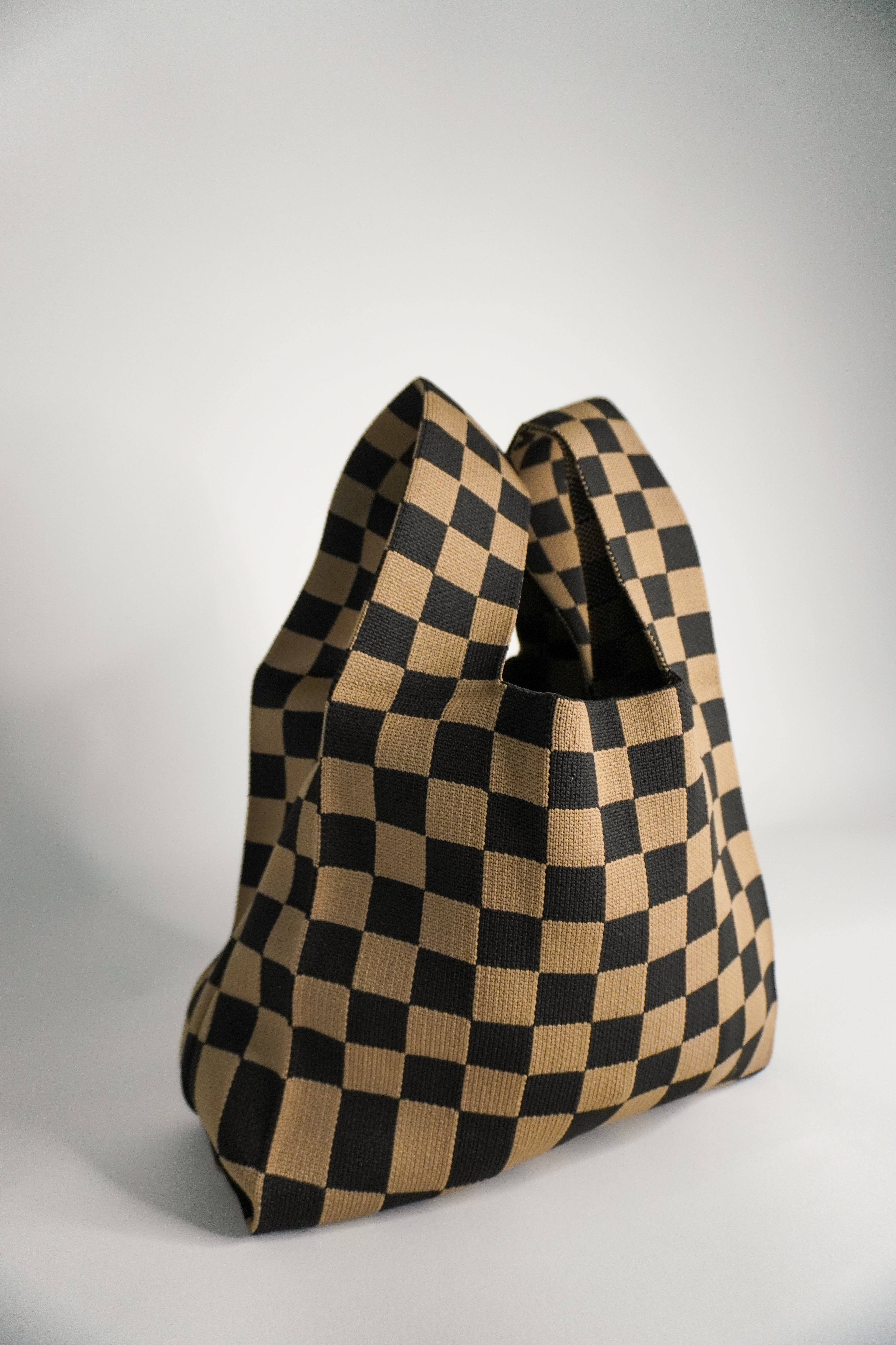 Classic Checkered Brown Handbag A Bag Concept