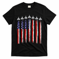 Fighter Jet Airplane USA Flag 4th Of July Patriotic T-Shirt Mood Vibes Tees - Express Your Mood, Wear Your Style