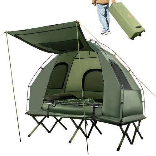5-in-1 2-Person Foldable Outdoor Camping Tent Cot with Air Mattress and Sleeping Bag GemGear