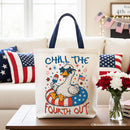 Chill The Fourth Out Goose Canvas Tote Bag, Funny Patriotic 4th of July Gift Shopper OrnamentallyYou