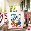 Chill The Fourth Out Goose Canvas Tote Bag, Funny Patriotic 4th of July Gift Shopper OrnamentallyYou