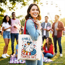 Chill The Fourth Out Goose Canvas Tote Bag, Funny Patriotic 4th of July Gift Shopper OrnamentallyYou