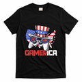 Gamer 4th Of July Boy Men Controller USA Flag T-Shirt Mood Vibes Tees - Express Your Mood, Wear Your Style