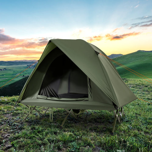 2-Person Camping Cot Tent Foldable Off-Ground Camping Combo for Adults GemGear