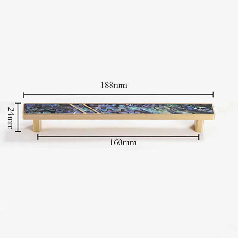 Brass Furniture Handle with Natural Shell – Modern Wardrobe, Drawer, and Dresser Knobs Dlight Decor