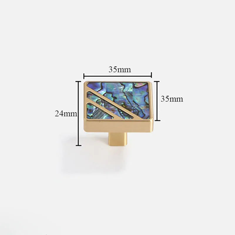 Brass Furniture Handle with Natural Shell – Modern Wardrobe, Drawer, and Dresser Knobs Dlight Decor