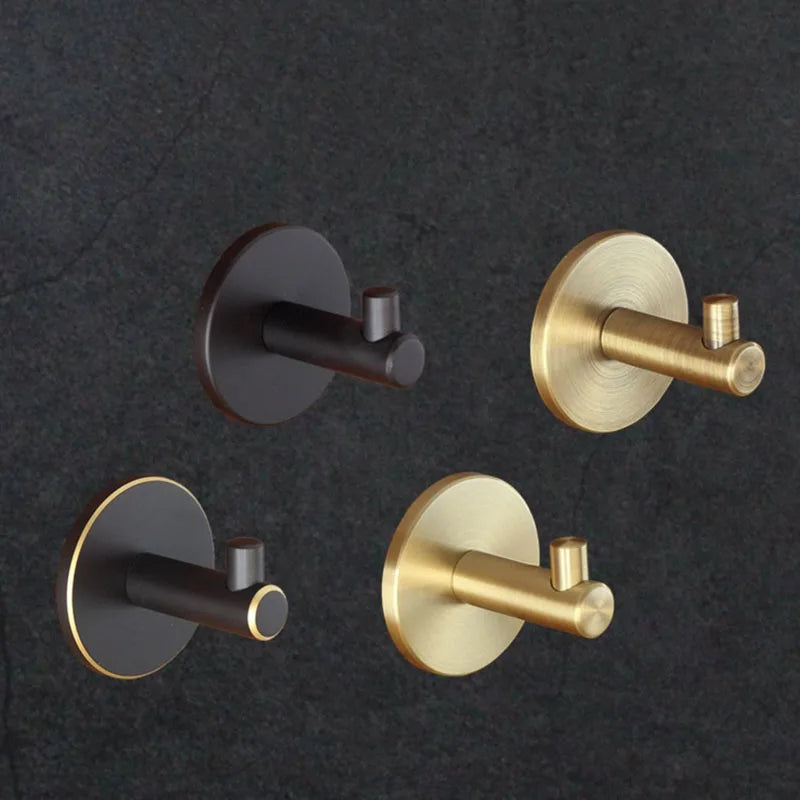 Brass Wall Hook – Gold and Black Towel Hanger for Bathroom, Kitchen, and Bedroom Storage Dlight Decor