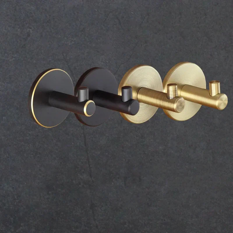 Brass Wall Hook – Gold and Black Towel Hanger for Bathroom, Kitchen, and Bedroom Storage Dlight Decor