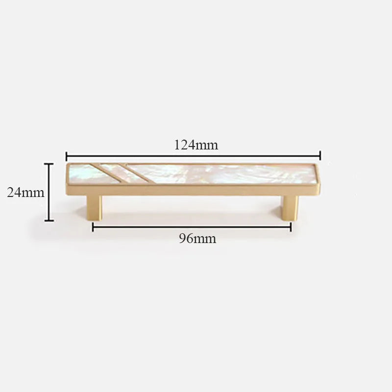 Brass Furniture Handle with Natural Shell – Modern Wardrobe, Drawer, and Dresser Knobs Dlight Decor