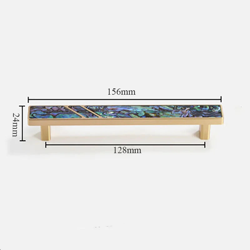 Brass Furniture Handle with Natural Shell – Modern Wardrobe, Drawer, and Dresser Knobs Dlight Decor