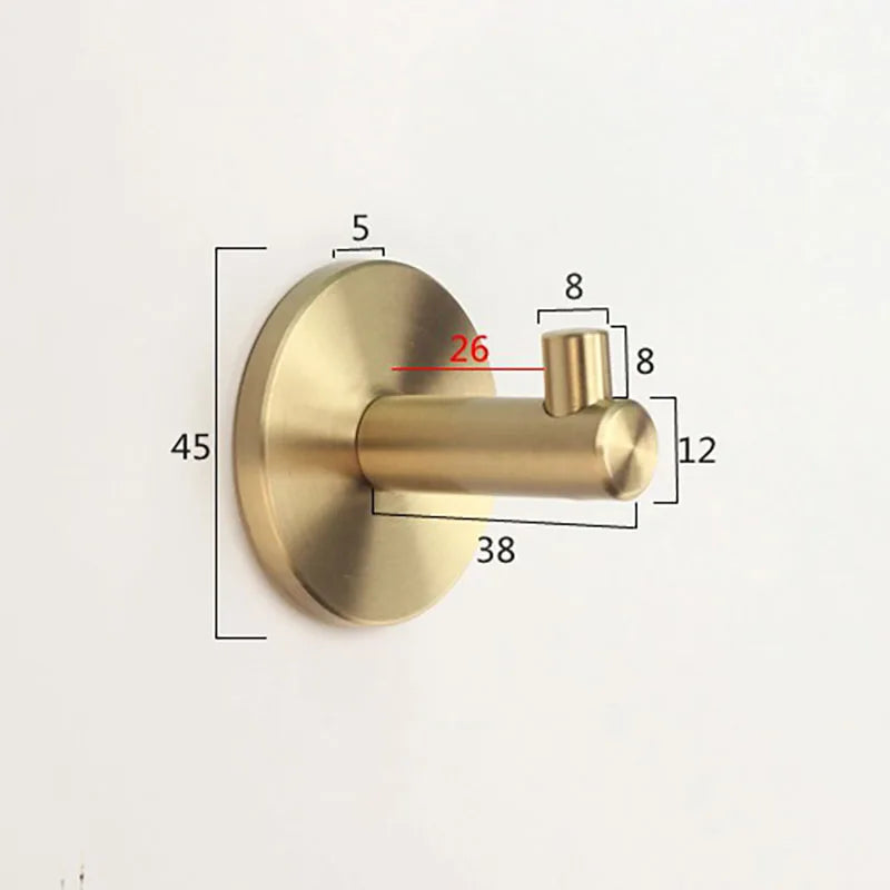 Brass Wall Hook – Gold and Black Towel Hanger for Bathroom, Kitchen, and Bedroom Storage Dlight Decor