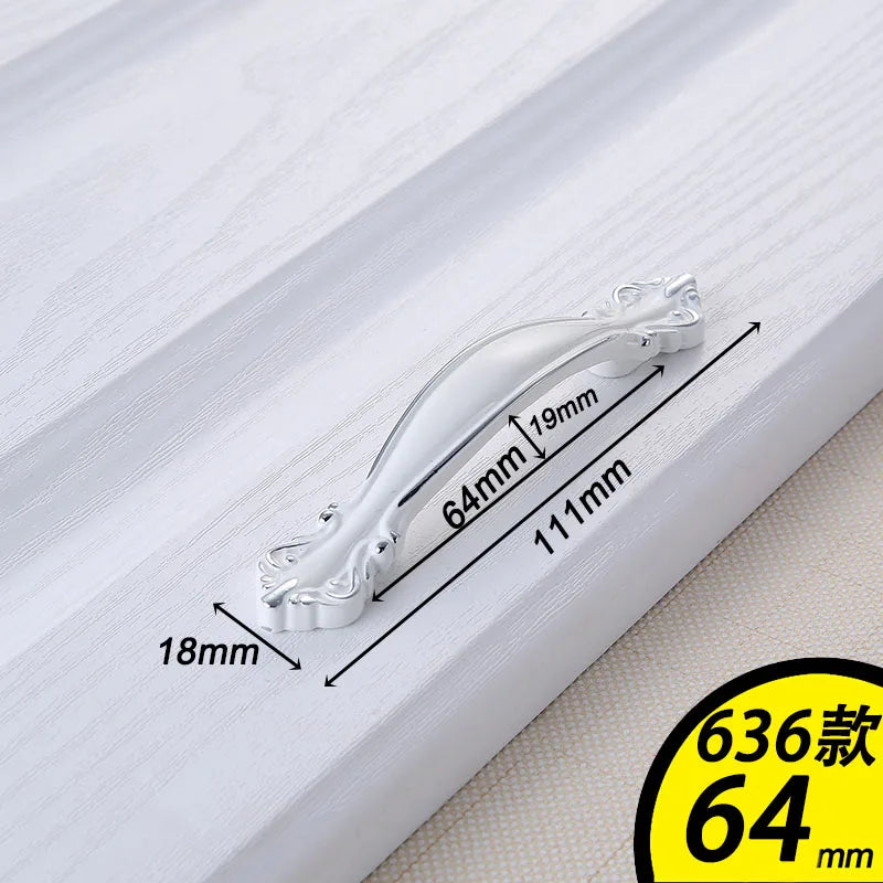 European Ivory White Cabinet Handle – Elegant Zinc Alloy Drawer Pulls for Dressers, Closets, and Cupboards (96mm) Dlight Decor