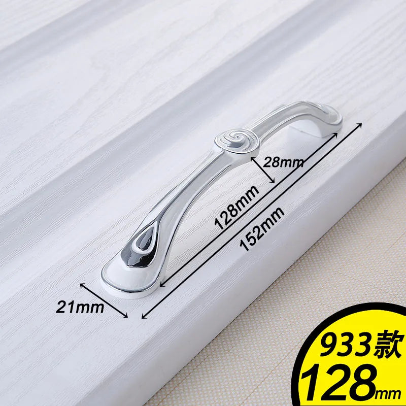 European Ivory White Cabinet Handle – Elegant Zinc Alloy Drawer Pulls for Dressers, Closets, and Cupboards (96mm) Dlight Decor