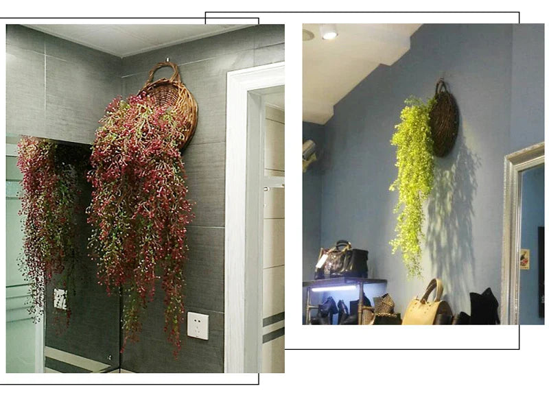 Dlight Decor 75cm Hanging Golden Bell Willow Vine with 5 Forks for Wall and Garden Decor Dlight Decor