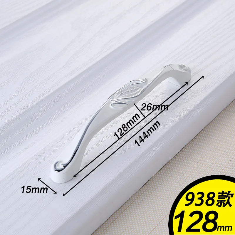 European Ivory White Cabinet Handle – Elegant Zinc Alloy Drawer Pulls for Dressers, Closets, and Cupboards (96mm) Dlight Decor