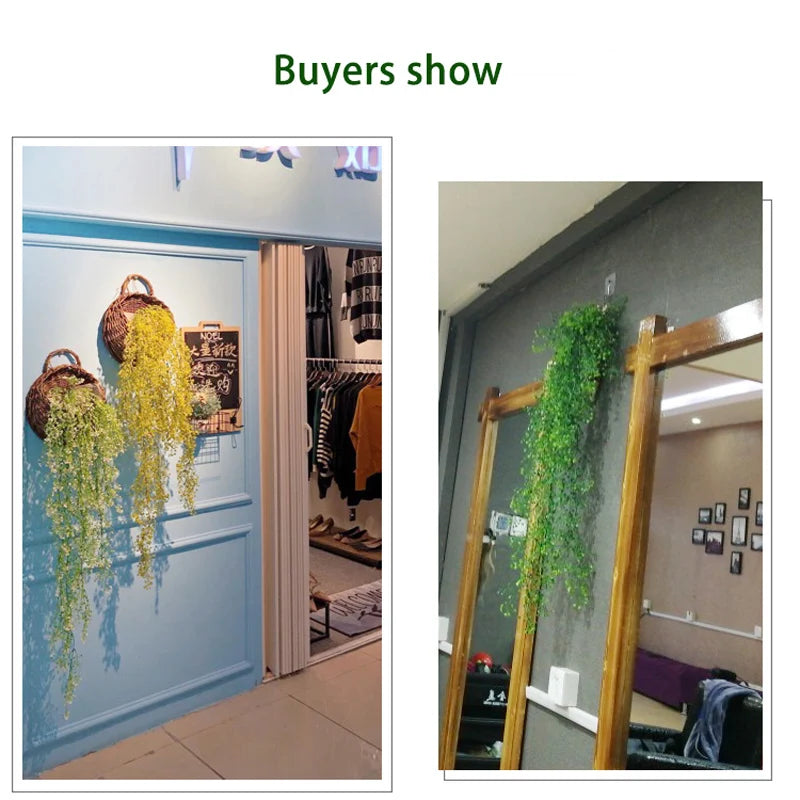 Dlight Decor 75cm Hanging Golden Bell Willow Vine with 5 Forks for Wall and Garden Decor Dlight Decor