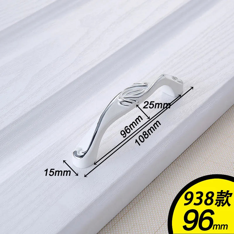 European Ivory White Cabinet Handle – Elegant Zinc Alloy Drawer Pulls for Dressers, Closets, and Cupboards (96mm) Dlight Decor