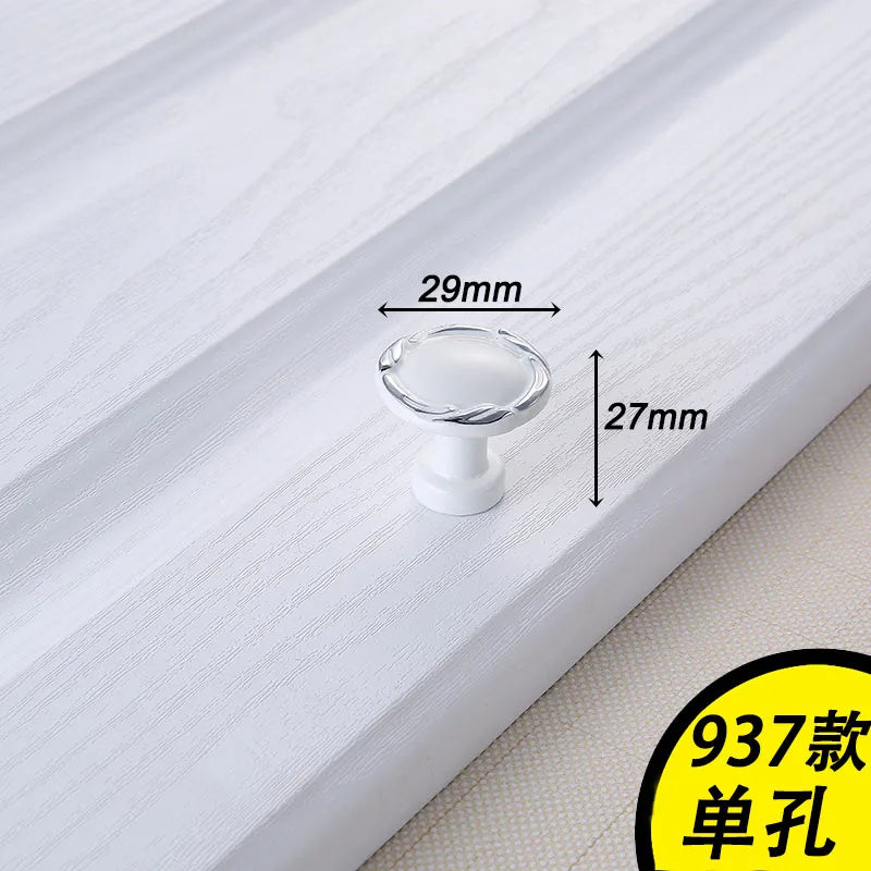 European Ivory White Cabinet Handle – Elegant Zinc Alloy Drawer Pulls for Dressers, Closets, and Cupboards (96mm) Dlight Decor
