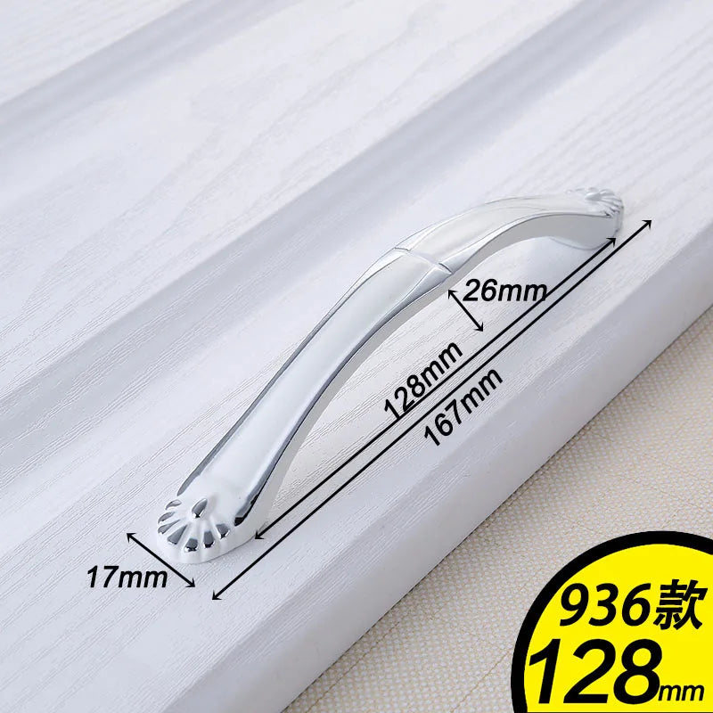 European Ivory White Cabinet Handle – Elegant Zinc Alloy Drawer Pulls for Dressers, Closets, and Cupboards (96mm) Dlight Decor