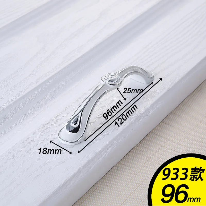 European Ivory White Cabinet Handle – Elegant Zinc Alloy Drawer Pulls for Dressers, Closets, and Cupboards (96mm) Dlight Decor