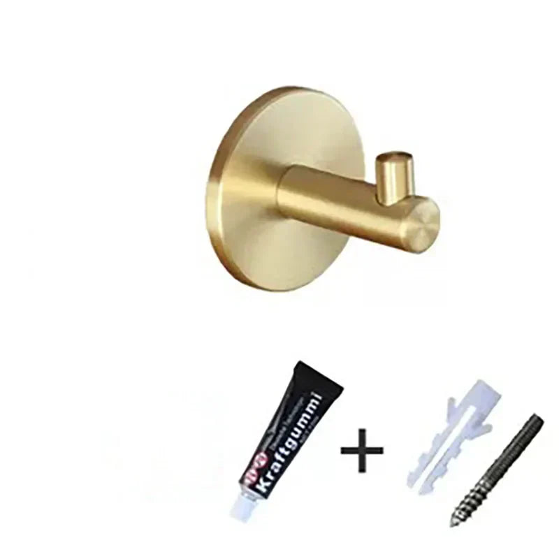 Brass Wall Hook – Gold and Black Towel Hanger for Bathroom, Kitchen, and Bedroom Storage Dlight Decor