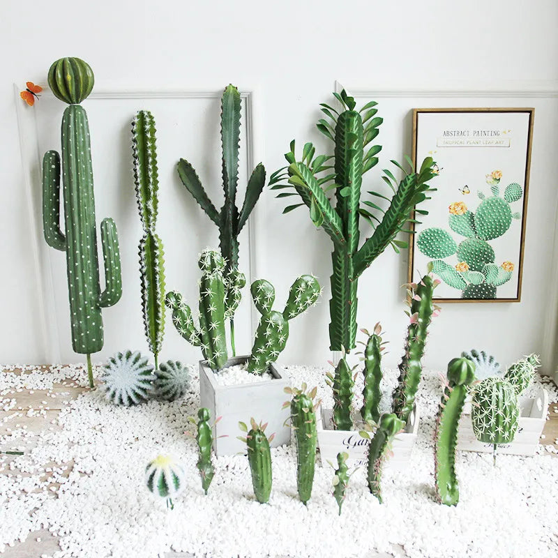 Dlight Decor 43cm Desert Cactus Plant with Foam Thorn Ball for Home and Garden Decor Dlight Decor