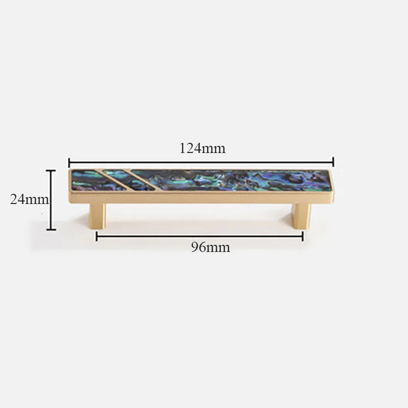 Brass Furniture Handle with Natural Shell – Modern Wardrobe, Drawer, and Dresser Knobs Dlight Decor