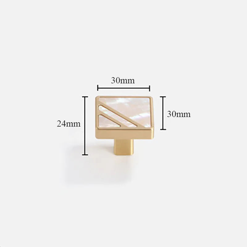 Brass Furniture Handle with Natural Shell – Modern Wardrobe, Drawer, and Dresser Knobs Dlight Decor