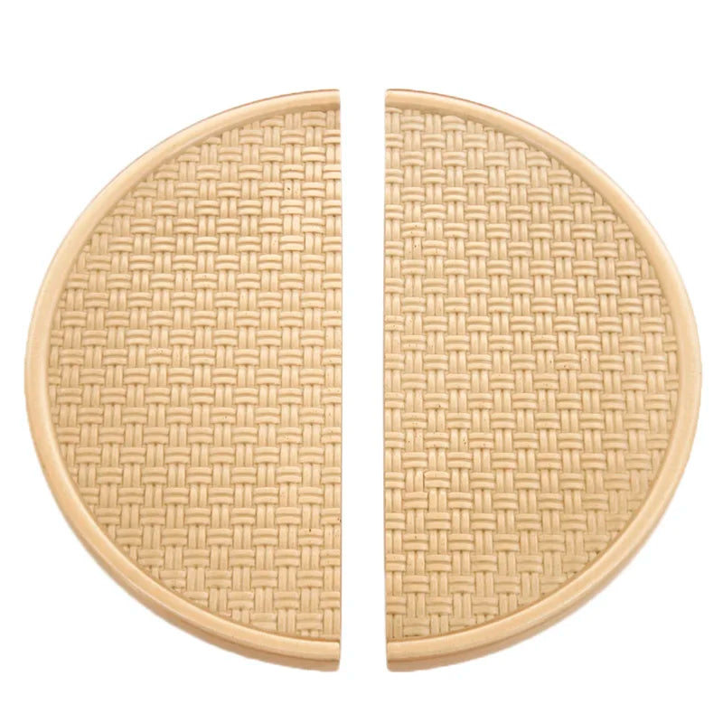 Gold Round Brass Cabinet Handles – Textured Braided Pattern Pulls for Wardrobes, Bookcases, and Wine Cabinets Dlight Decor