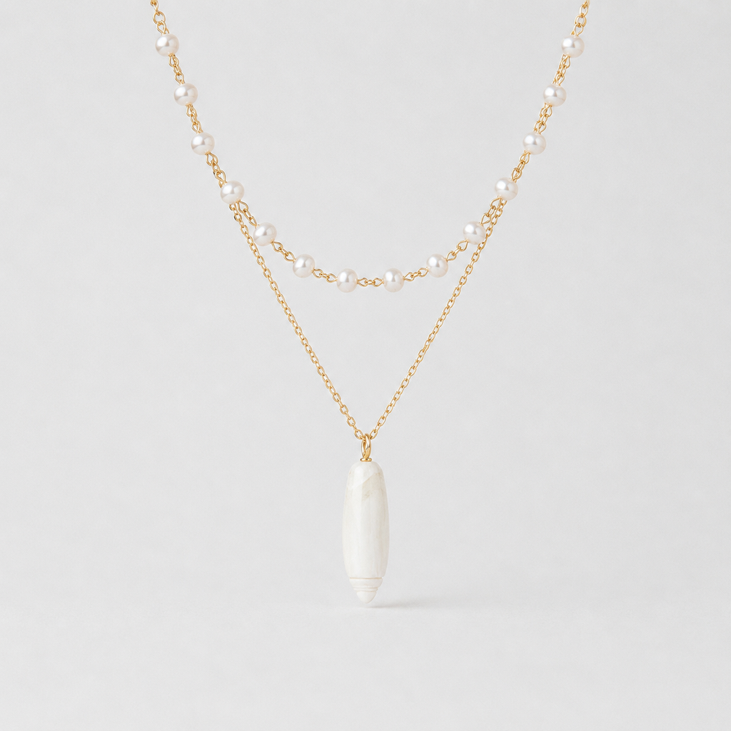 Swan Layered Necklace Ostella Shells