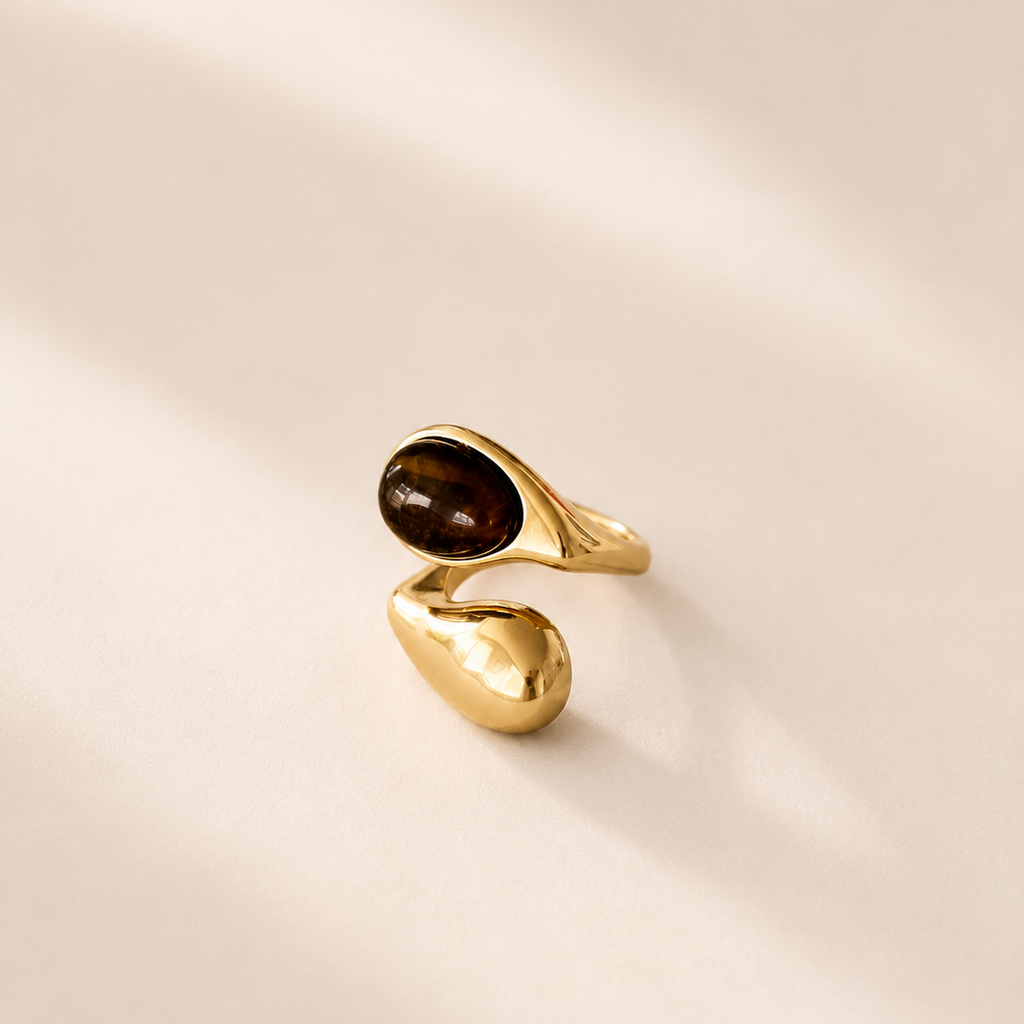 Tiger Eye Ring Ostella Shells