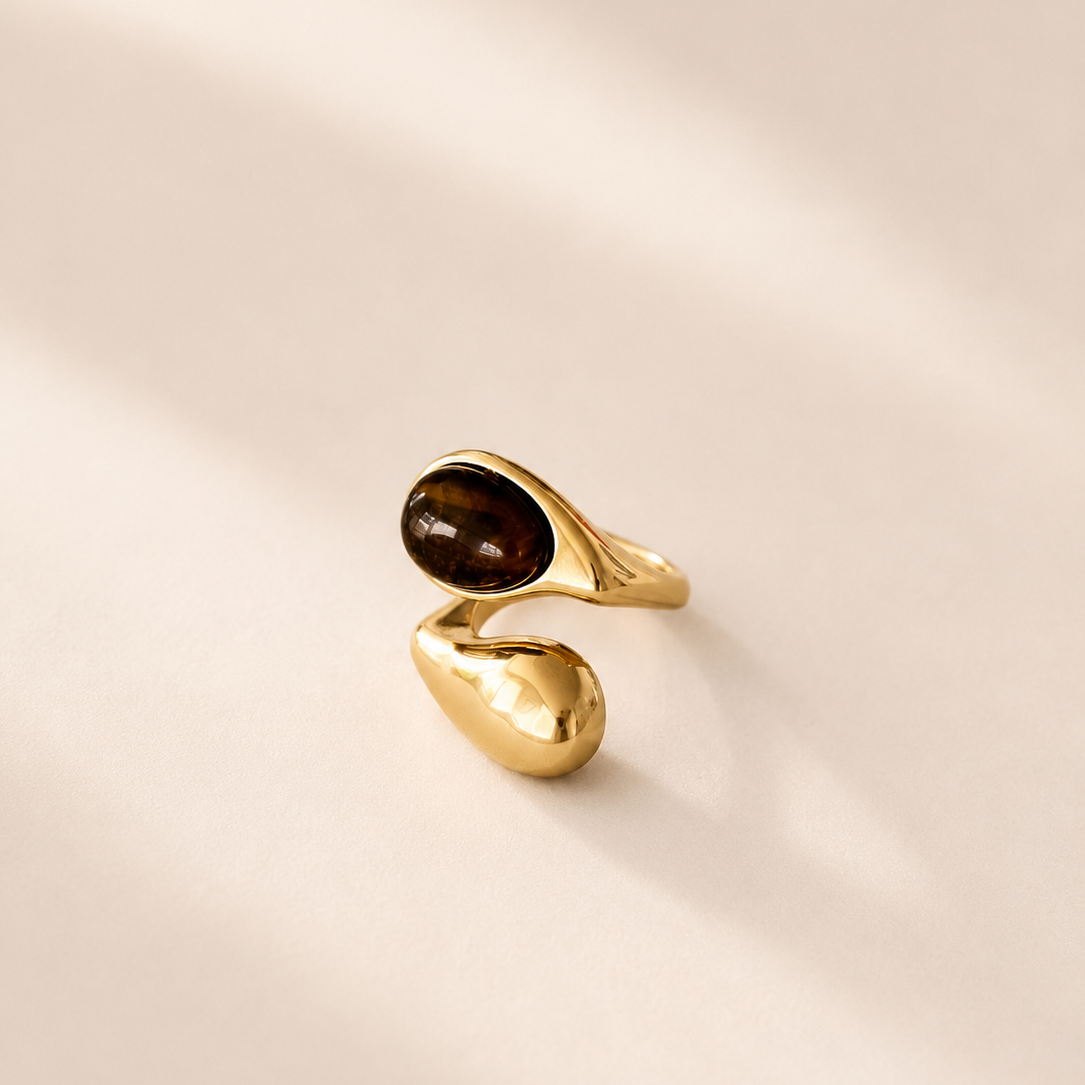 Tiger Eye Ring Ostella Shells