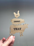 Chicken Pig Cow Magnet AVEL Woodworking