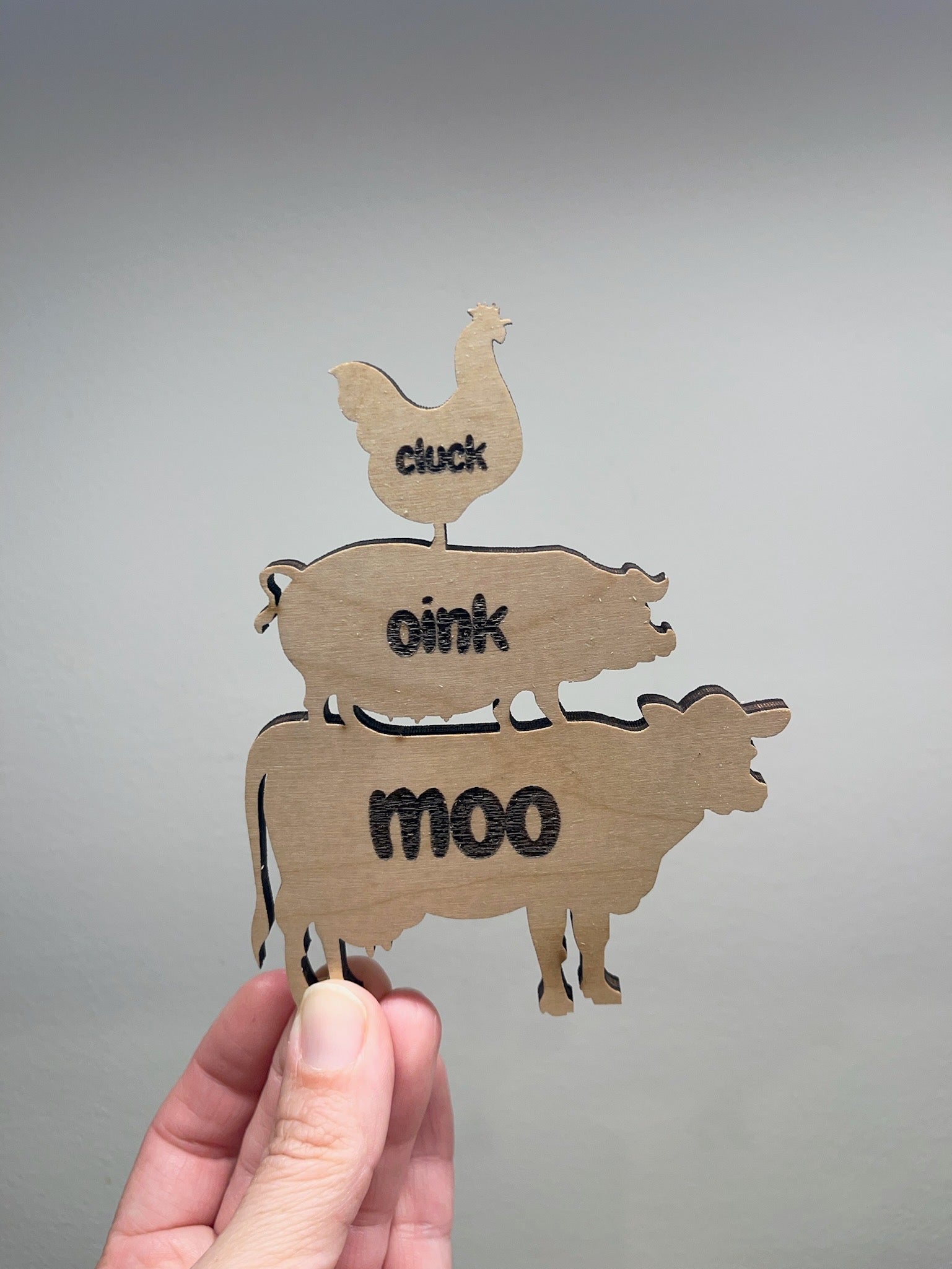 Chicken Pig Cow Magnet AVEL Woodworking