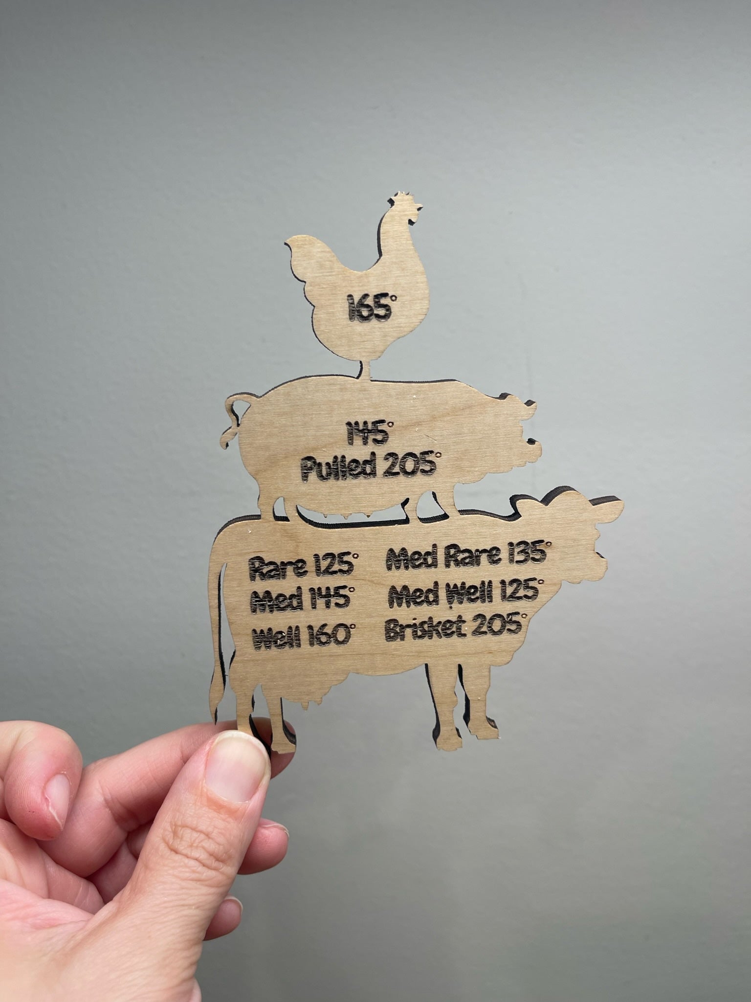 Chicken Pig Cow Magnet AVEL Woodworking