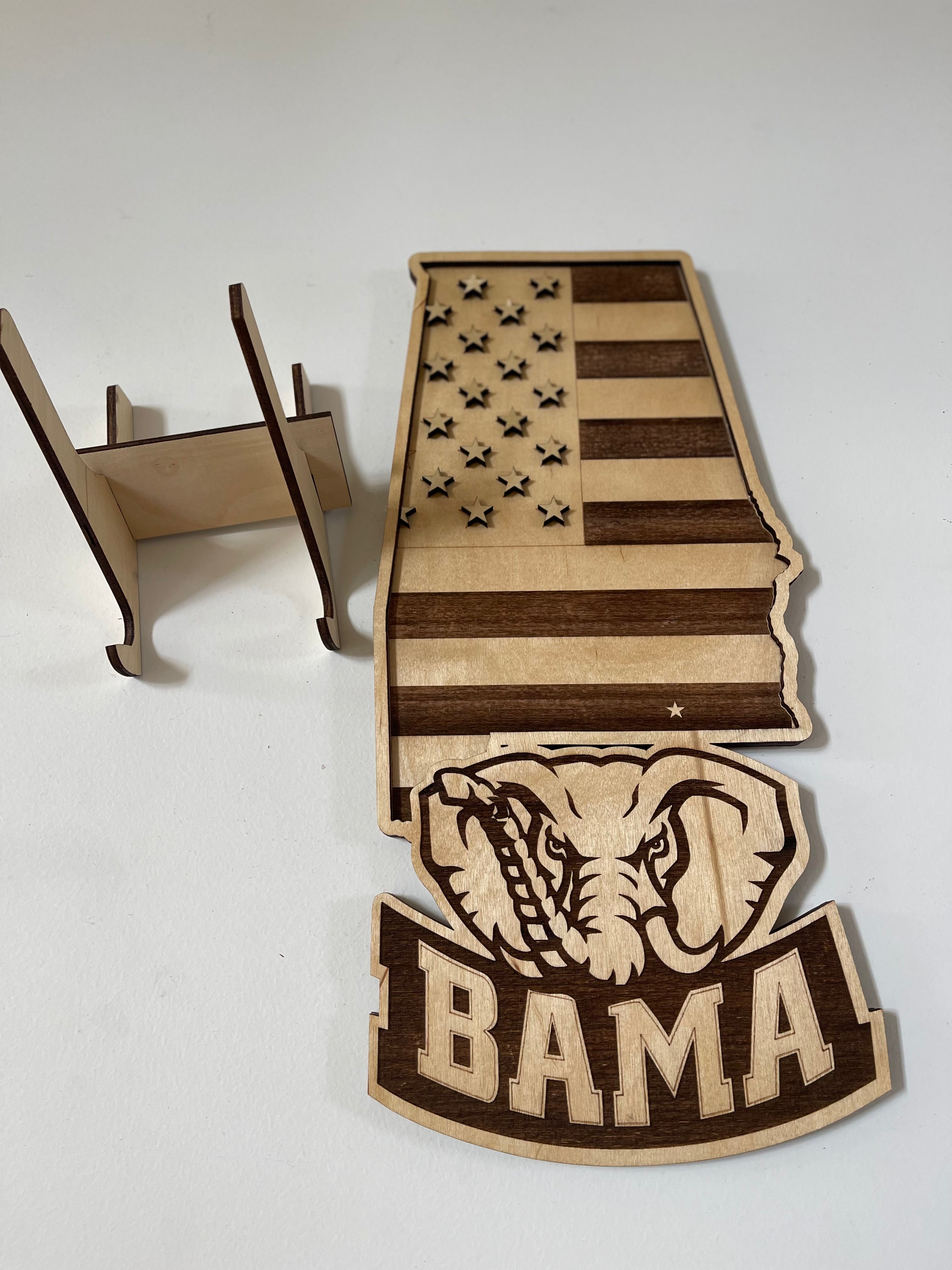 American Flag State Cut-Out AVEL Woodworking
