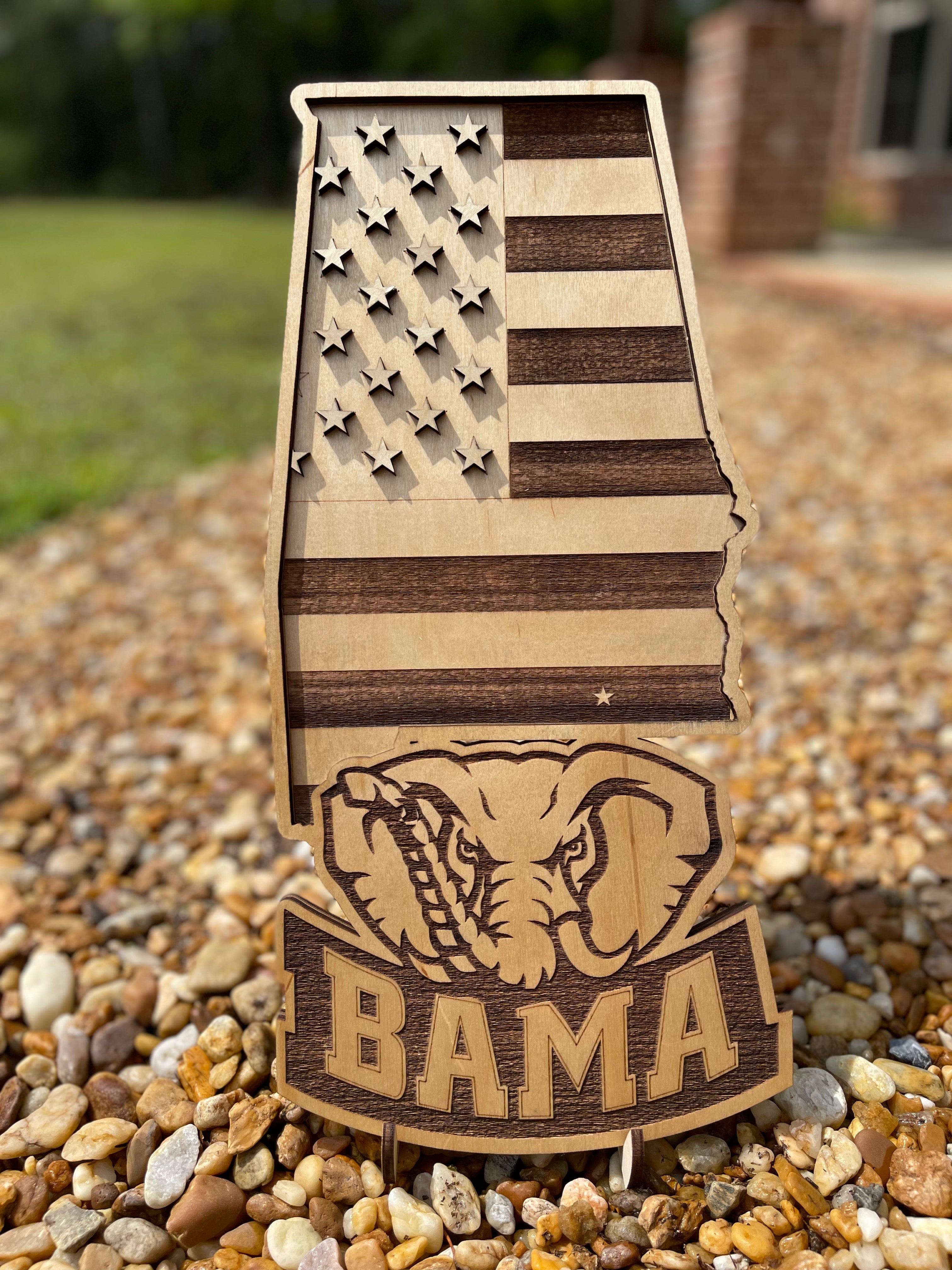 American Flag State Cut-Out AVEL Woodworking