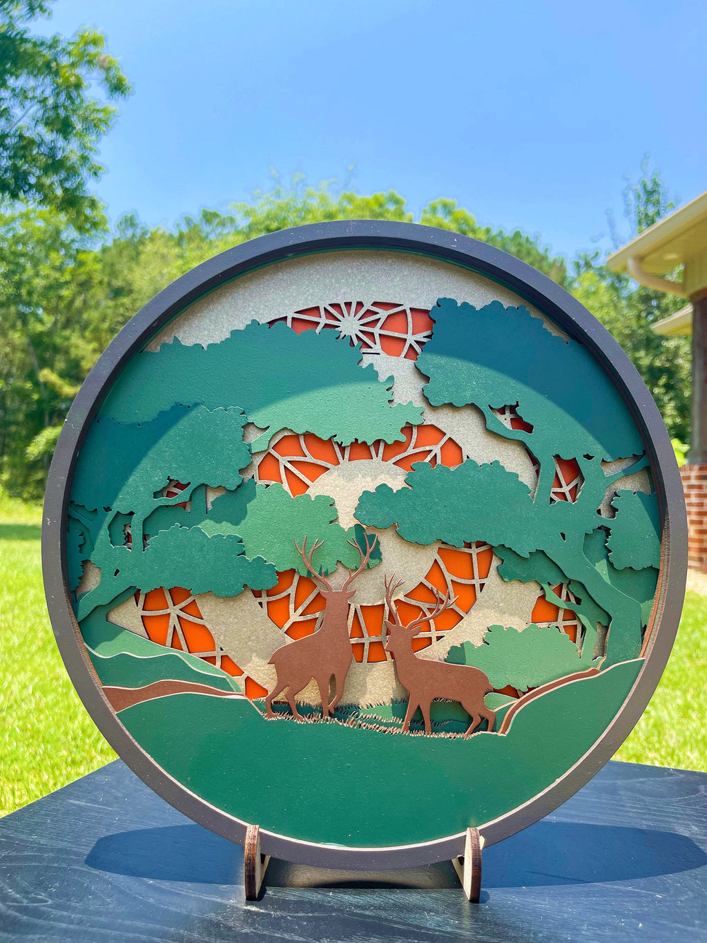 Deer Scenic Mandala AVEL Woodworking