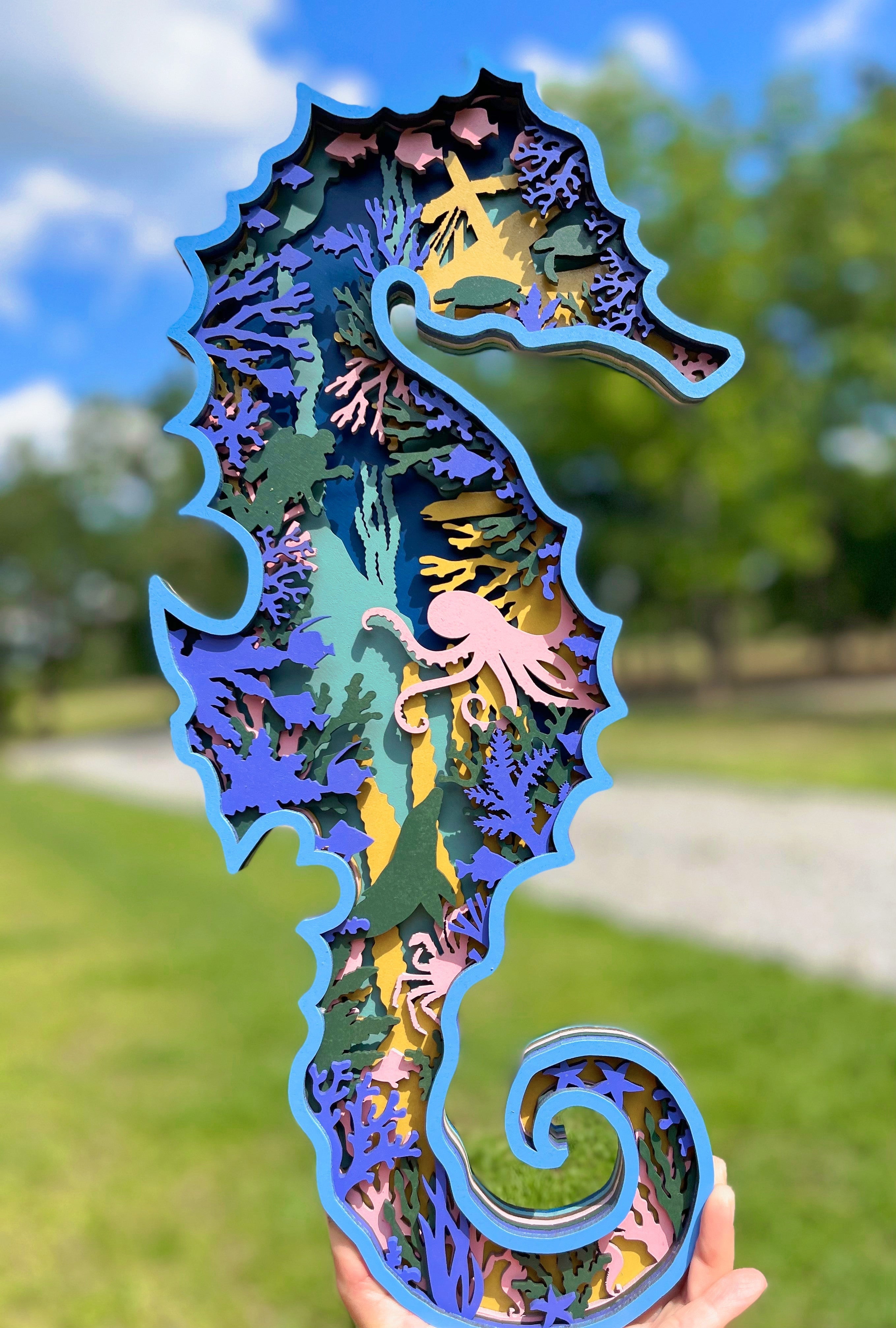Seahorse Mandala AVEL Woodworking