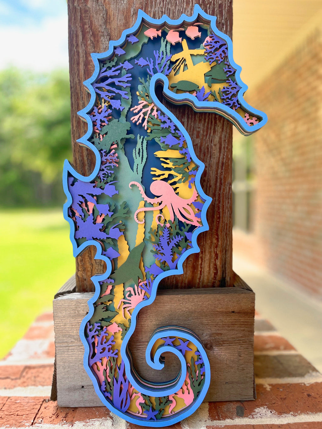 Seahorse Mandala AVEL Woodworking
