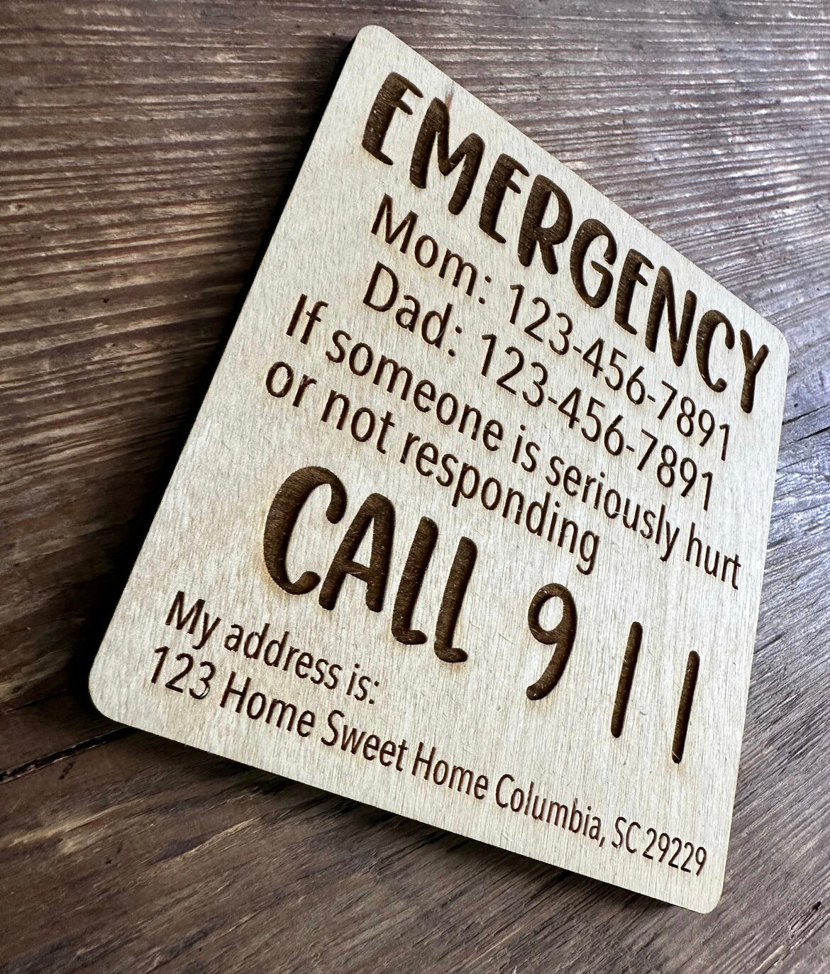 Personalized Emergency Magnet AVEL Woodworking