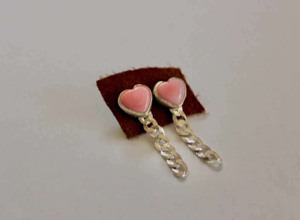 Heart Curb Chain Earrings